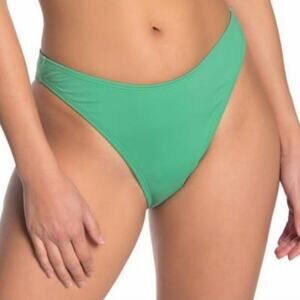 New The Bikini Lab High Cut Waist Swimsuit Bikini Bottoms Green Cheeky Small